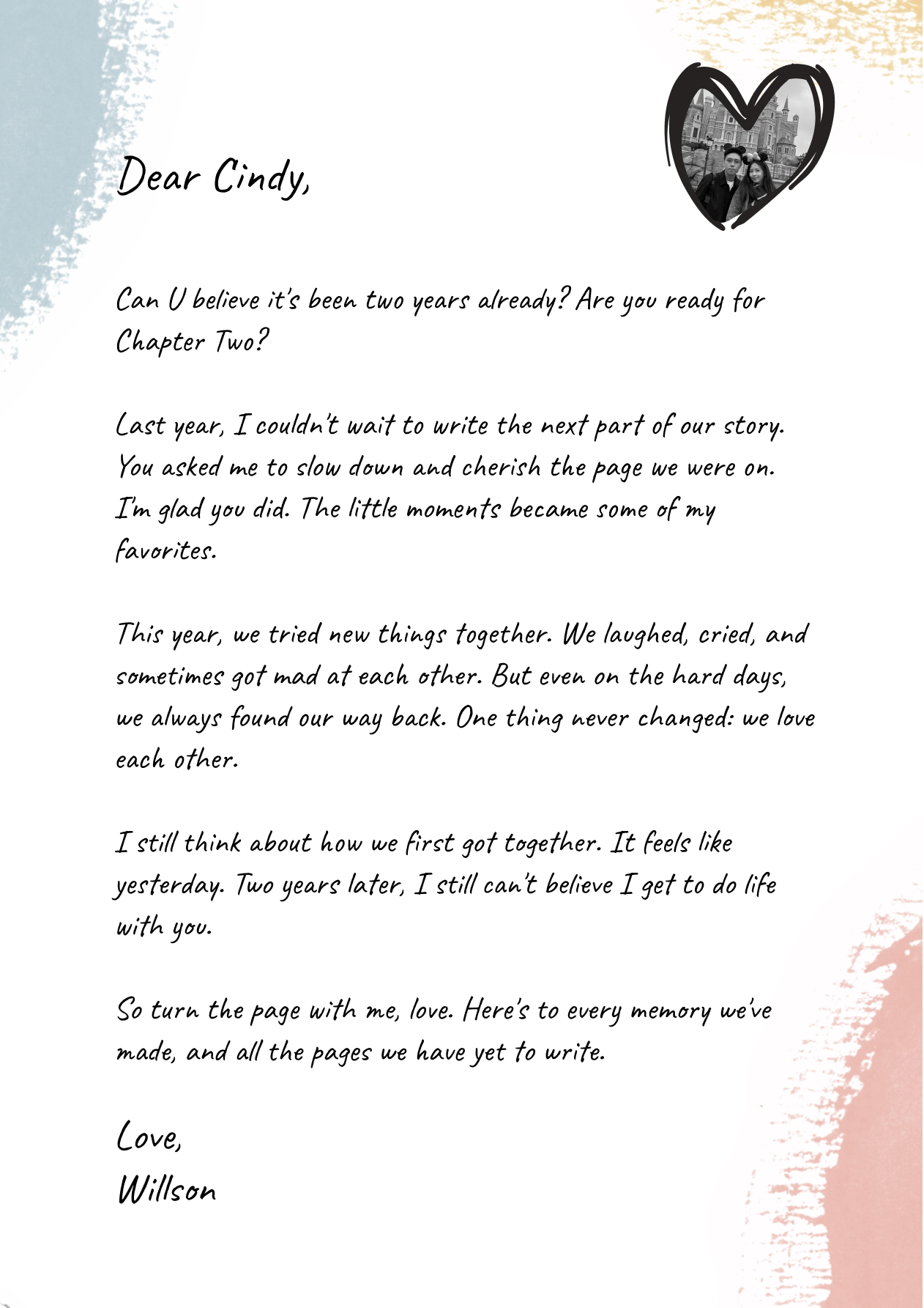 Page 2: A letter for Cindy
